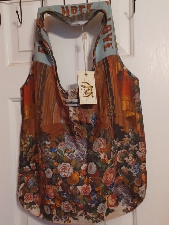 Market Of Stars Handbags - Floral Print Shoulder Bag - Brown & Blue